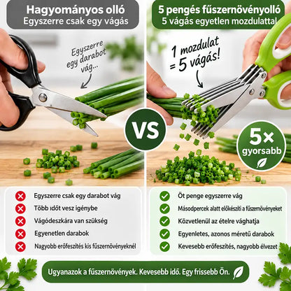 |⏰ Poslední den! Sleva 70 %| ✨✂️ Bylinkové nůžky se 5 čepelemi – Nakrájejte čerstvé bylinky během okamžiku