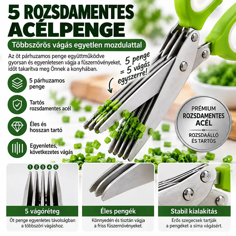 |⏰ Poslední den! Sleva 70 %| ✨✂️ Bylinkové nůžky se 5 čepelemi – Nakrájejte čerstvé bylinky během okamžiku