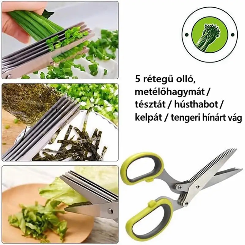 |⏰ Poslední den! Sleva 70 %| ✨✂️ Bylinkové nůžky se 5 čepelemi – Nakrájejte čerstvé bylinky během okamžiku