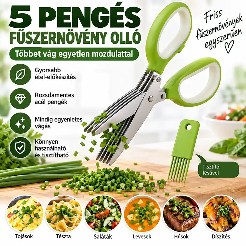 |⏰ Poslední den! Sleva 70 %| ✨✂️ Bylinkové nůžky se 5 čepelemi – Nakrájejte čerstvé bylinky během okamžiku