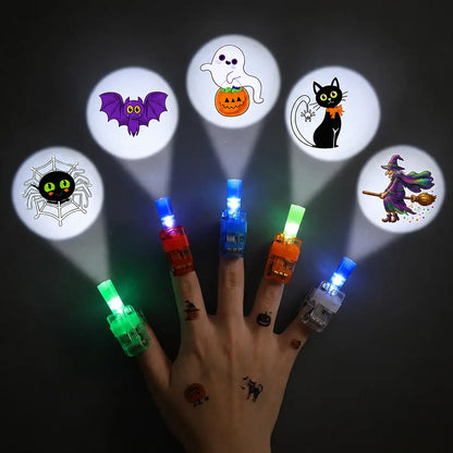 |⏰ Poslední den! Sleva 70 %| 👻🎃Sada svítících halloweenských prstýnků s projektorem – dětská LED výslužka na párty