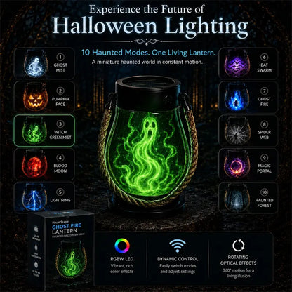 | 🔥 Speciální Halloweenský Výprodej! 🎃 | 💡👻 Pohlcující Halloweenská Lucerna HauntScape® 10 v 1, Automatické Zapnutí při Setmění 🔥