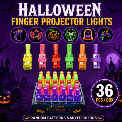 |⏰ Poslední den! Sleva 70 %| 👻🎃Sada svítících halloweenských prstýnků s projektorem – dětská LED výslužka na párty