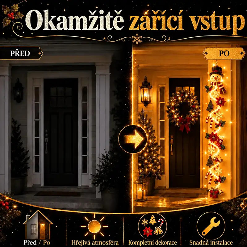 |⏳ Poslední den! Sleva 70 % – 🎄🎅 Svítící vánoční dekorace MerryCascade™ | 6 svátečních motivů ✨