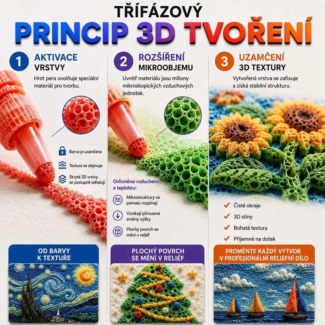 Dnes ušetříte 70 %🔥 丨🌿Topacme® 3D reliéfní pero – proměňte ploché kresby v hmatatelné 3D umění