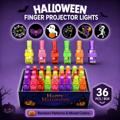 |⏰ Poslední den! Sleva 70 %| 👻🎃Sada svítících halloweenských prstýnků s projektorem – dětská LED výslužka na párty