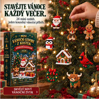 Adventní kalendář s 24 mini vánočními ozdobami ze stavebnic🌲🔥