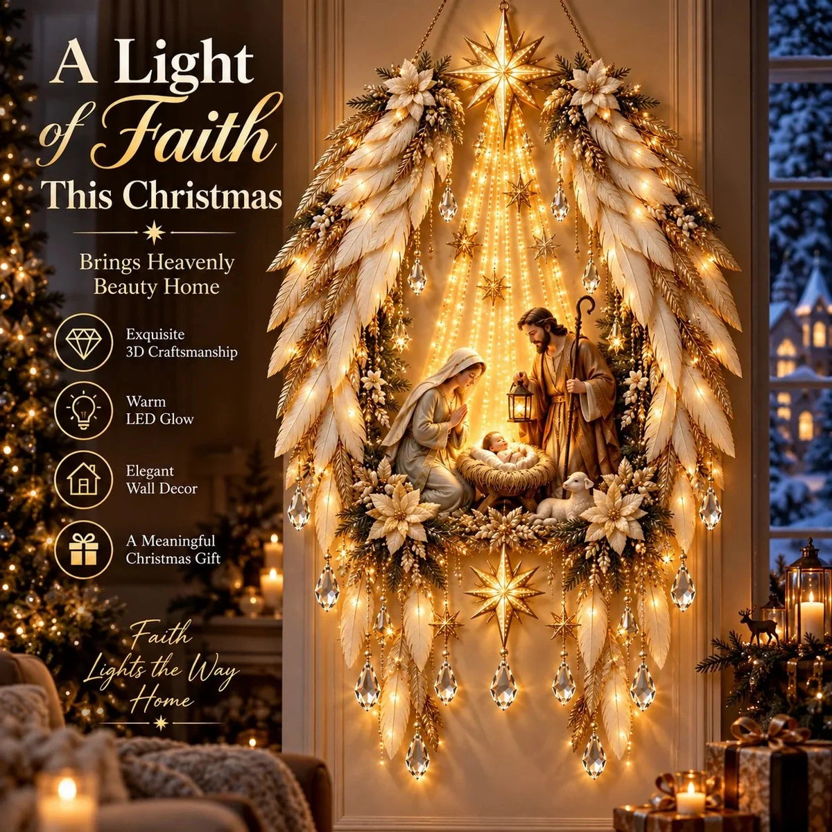 SAVE 70% BEFORE IT'S GONE👼 Heavenly Angel Wings Nativity Light✨