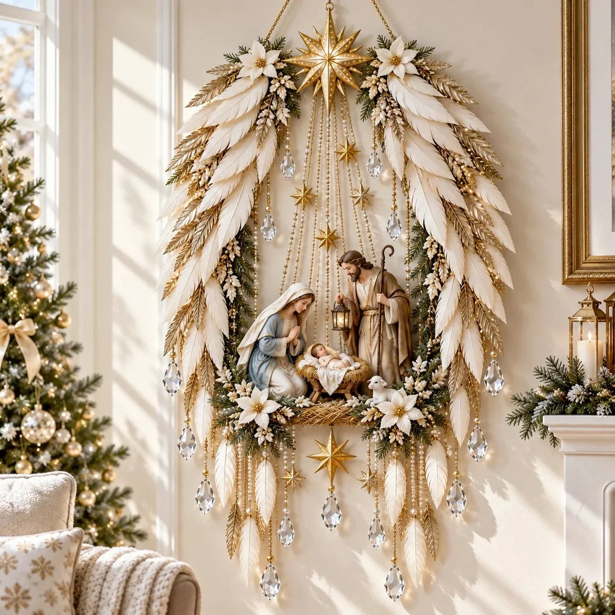 SAVE 70% BEFORE IT'S GONE👼 Heavenly Angel Wings Nativity Light✨