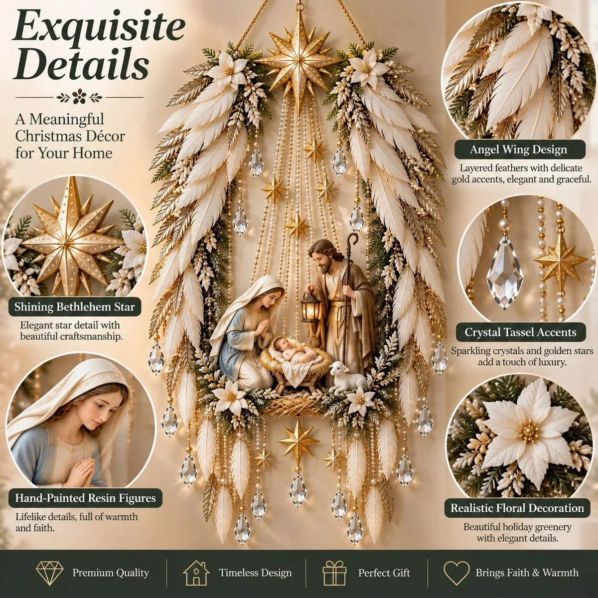 SAVE 70% BEFORE IT'S GONE👼 Heavenly Angel Wings Nativity Light✨