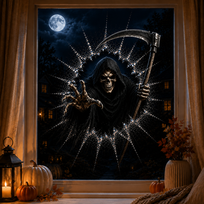 Halloweenské samolepky na okno 2026 – 🎃🔥 Strašidelné 3D dekorace s efektem popraskaného skla pro dokonalou atmosféru domu hrůzy