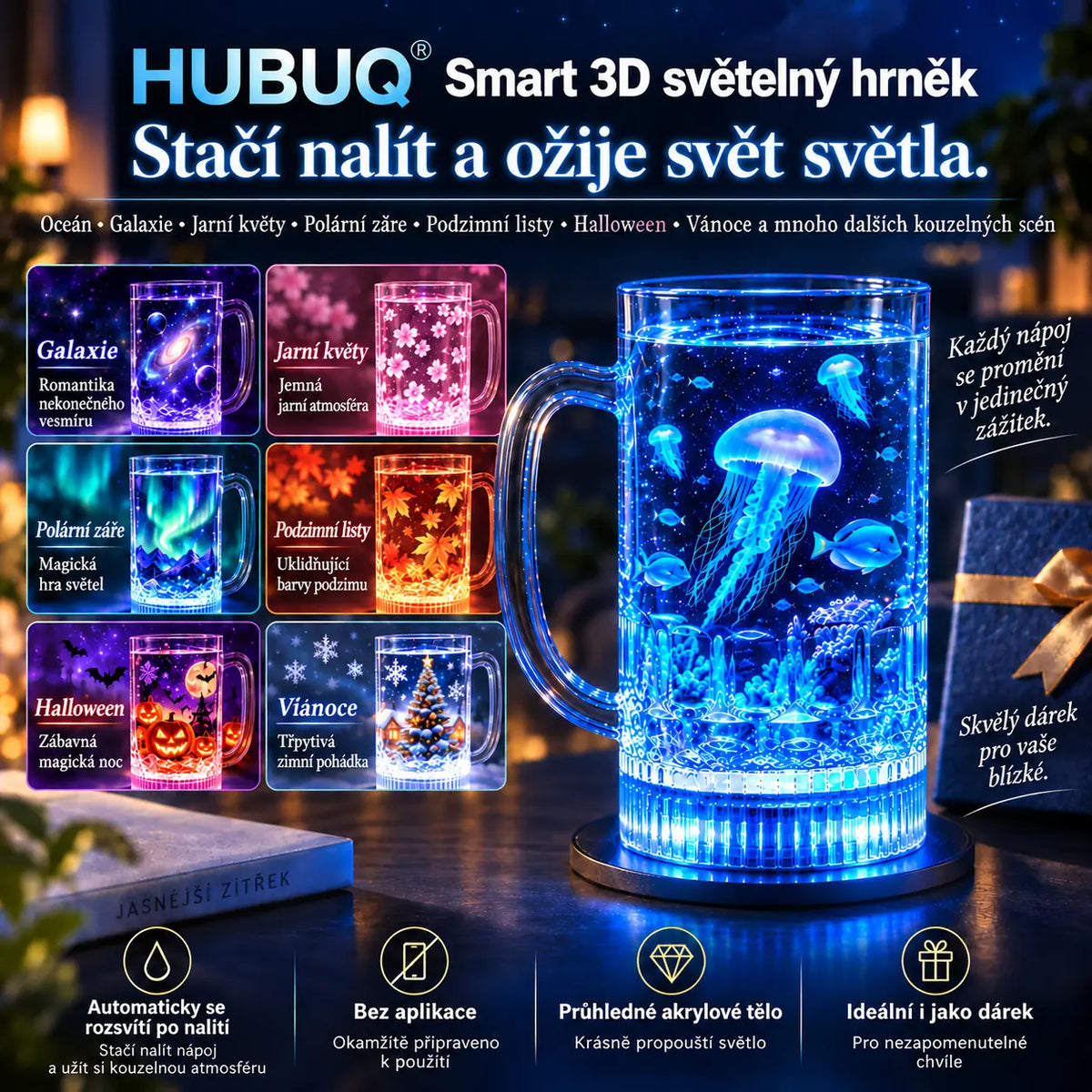 HUBUQ® Smart Acrylic Glow Glass
