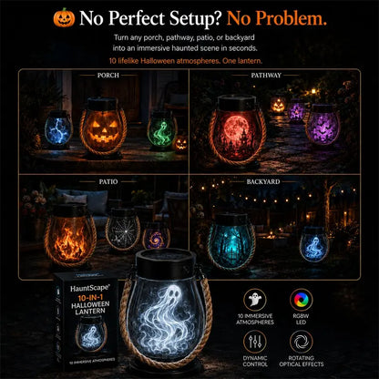 | 🔥 Speciální Halloweenský Výprodej! 🎃 | 💡👻 Pohlcující Halloweenská Lucerna HauntScape® 10 v 1, Automatické Zapnutí při Setmění 🔥