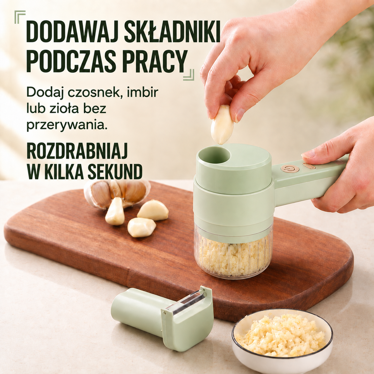 POSLEDNÍ DEN – SLEVA 70 % 🔥✨ Ruční elektrický sekáček 4 v 1