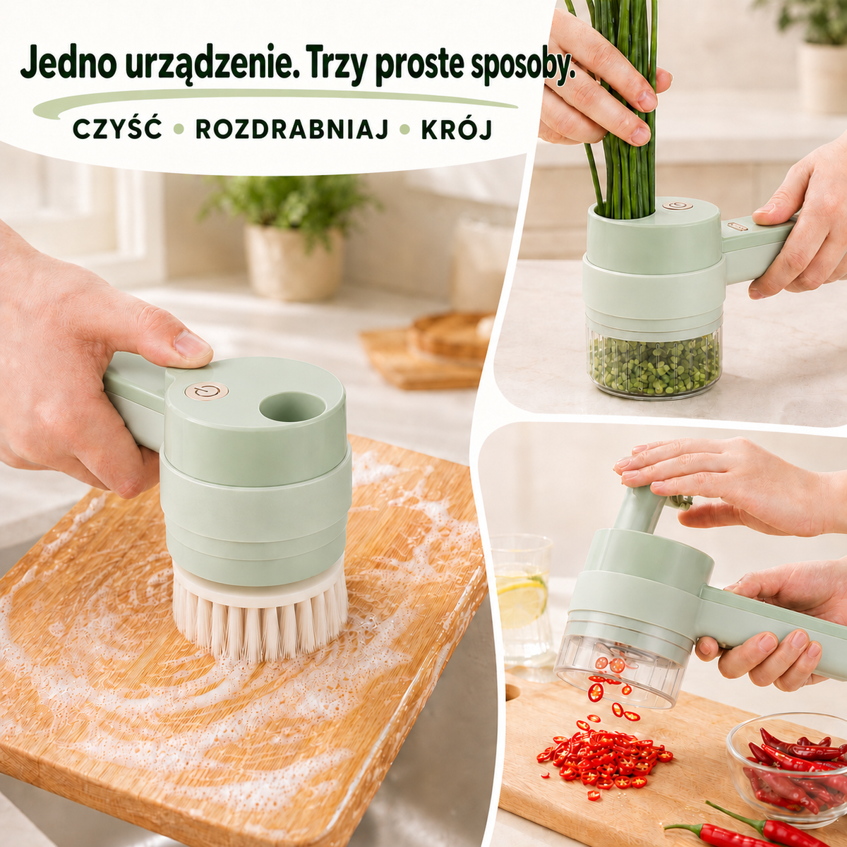 POSLEDNÍ DEN – SLEVA 70 % 🔥✨ Ruční elektrický sekáček 4 v 1