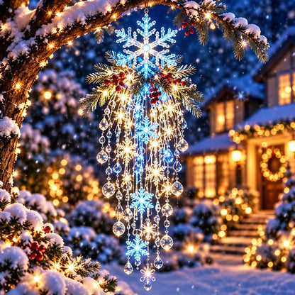 Smart Snowflake Led Crystal Cascade Christmas Snowflake LED Hanging Light ️ – Naturesory
