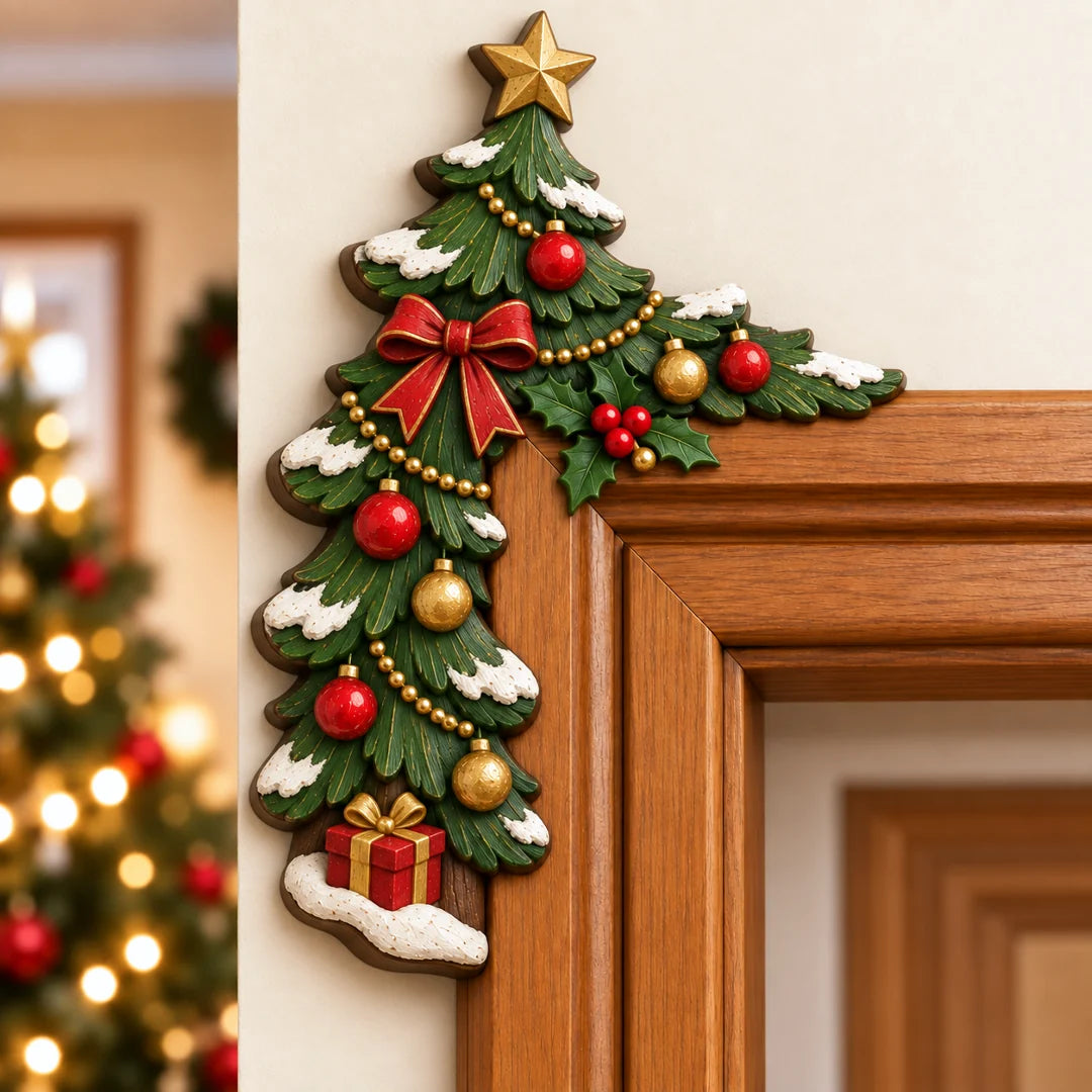 Vánoční rohová dekorace na zárubeň🎄🎅