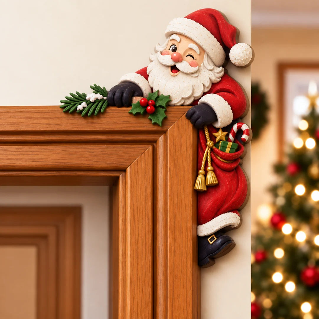 Vánoční rohová dekorace na zárubeň🎄🎅