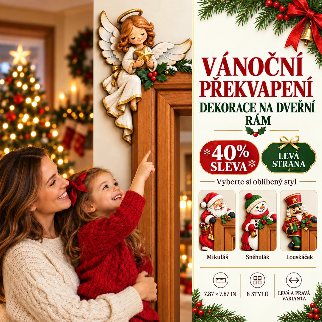 Vánoční rohová dekorace na zárubeň🎄🎅