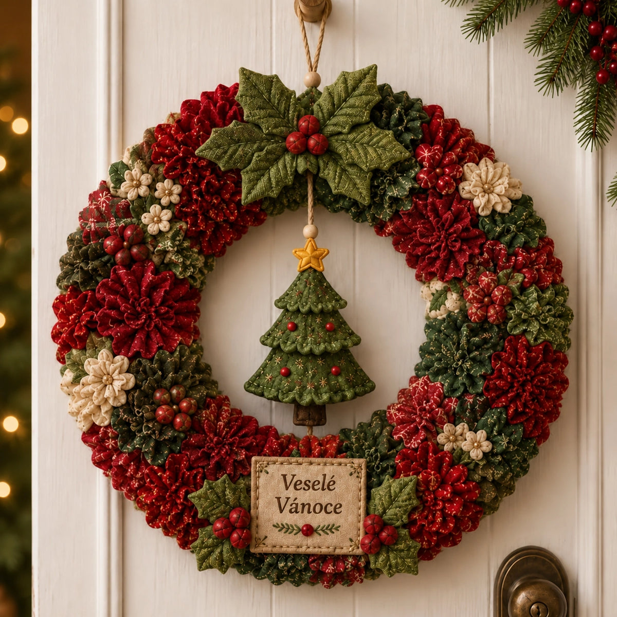 Sleva 70 % – poslední den🔥 – 🎄💐 DIY sada na 3D látkový věnec