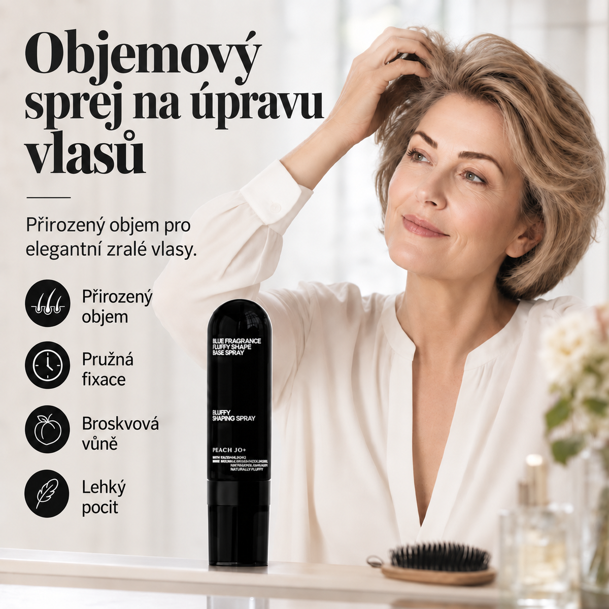 Objemový stylingový sprej na vlasy s broskvovou vůní-90ml