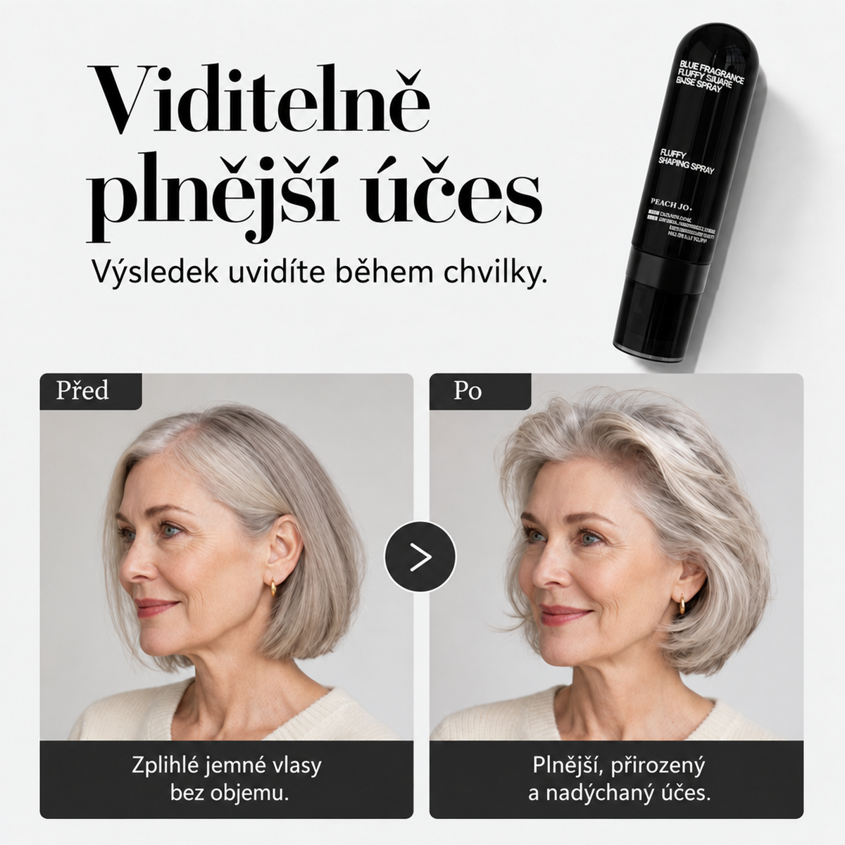🔥POSLEDNÍ DEN! 70% sleva – 💧Objemový stylingový sprej na vlasy s broskvovou vůní