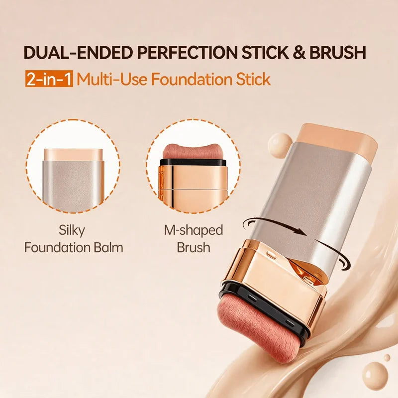 | 🔥SLEVA 70 % POUZE TEĎ! |🌿2 IN 1 Foundation Stick with Brush SPF 25 PA++ 16 Hours Waterproof And Sweatproof | Morena-friendly
