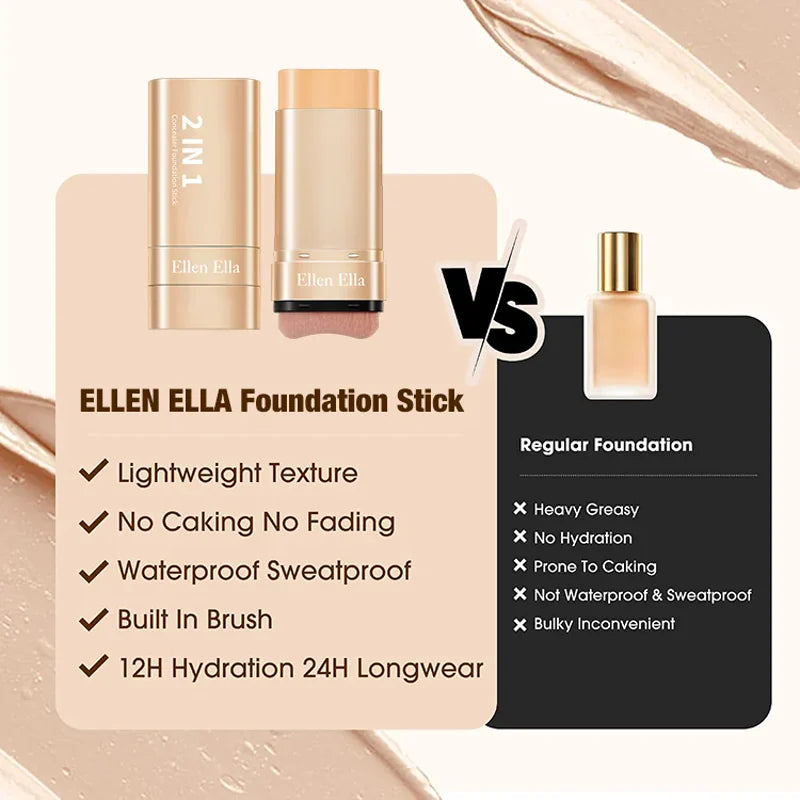 | 🔥SLEVA 70 % POUZE TEĎ! |🌿2 IN 1 Foundation Stick with Brush SPF 25 PA++ 16 Hours Waterproof And Sweatproof | Morena-friendly