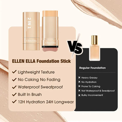 | 🔥SLEVA 70 % POUZE TEĎ! |🌿2 IN 1 Foundation Stick with Brush SPF 25 PA++ 16 Hours Waterproof And Sweatproof | Morena-friendly