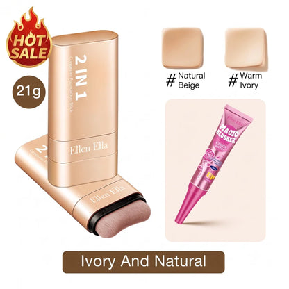 | 🔥SLEVA 70 % POUZE TEĎ! |🌿2 IN 1 Foundation Stick with Brush SPF 25 PA++ 16 Hours Waterproof And Sweatproof | Morena-friendly