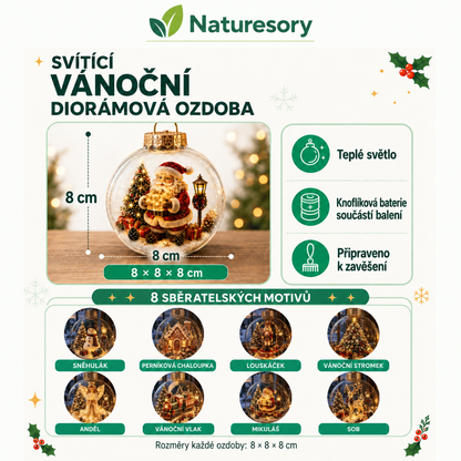 Naturesory svítící vánoční diorámová ozdoba - 2