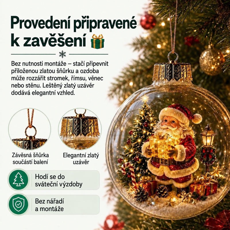 Naturesory svítící vánoční diorámová ozdoba - 6